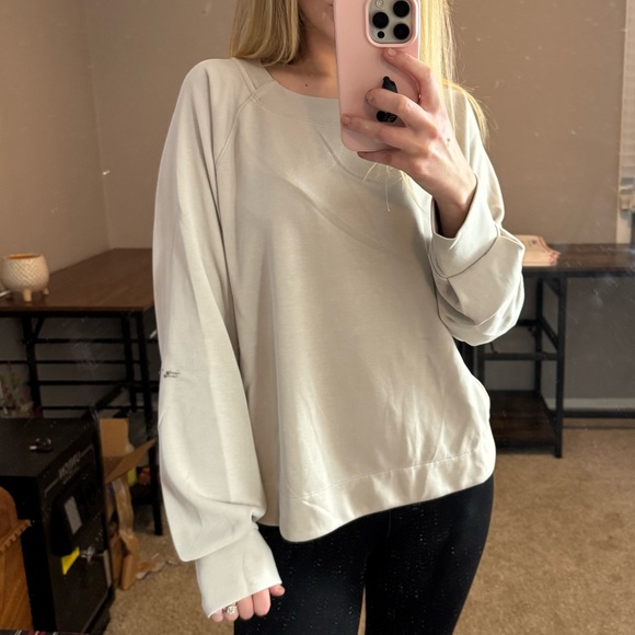 Athleta Cream Modal Pullover Sweatshirt Size Medium - Picture 9 of 9